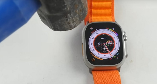 Durability level 80: Apple Watch Ultra ‘survives’ hammer blows but table below it cracks