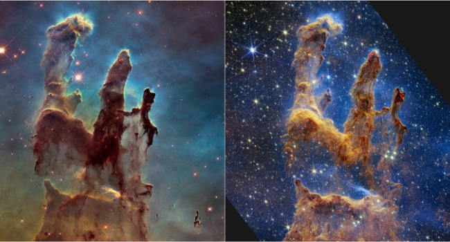 James Webb Telescope captures stunning image of ‘Pillars of Creation,’ replicating famous Hubble photo