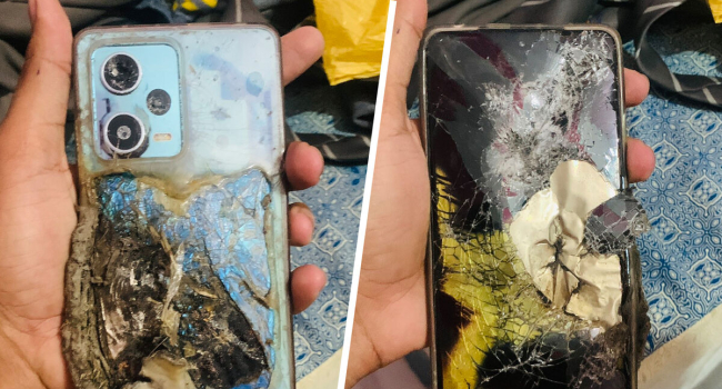 Newly purchased Redmi Note 12 Pro catches fire in a man's pocket (photo)