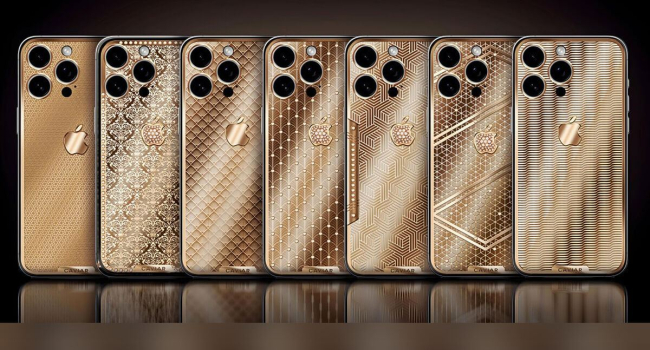 About $55,000: Caviar presents new collection of golden iPhones with hundreds of diamonds