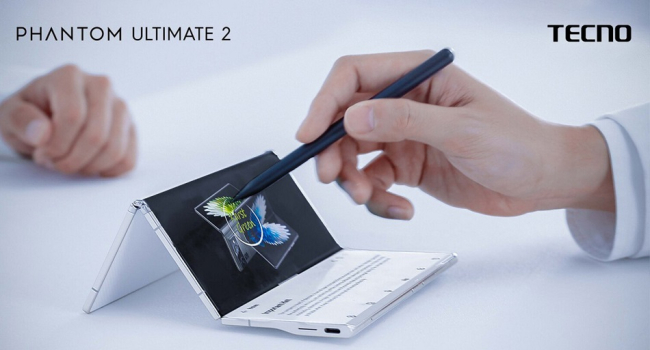 Tecno unveils smartphone with 10-inch screen that can be folded three times