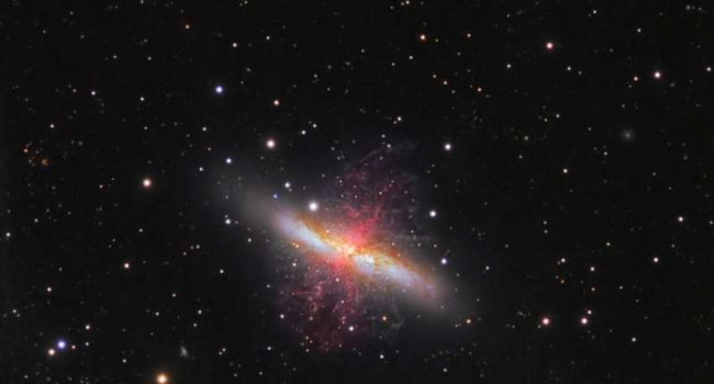 Searching for dark matter in galaxy M82: Surprising results