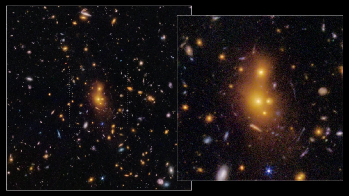 James Webb discovered an unusually dense galaxy cluster in the early Universe