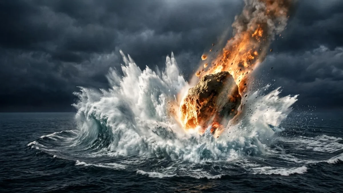 A 160-meter-wide asteroid triggered a tsunami more than 100 meters high in the North Sea