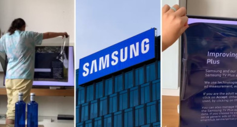 Woman peels functional layer off her TV screen, thinking it was protective film