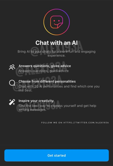 chat with AI in Instagram