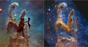 James Webb Telescope captures stunning image of ‘Pillars of Creation,’ replicating famous Hubble photo