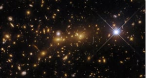 Hubble captures astonishing view of "cosmic monster" galaxy cluster unveiling secrets of the early universe