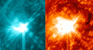 2 powerful flares erupt from sun; cell phone outages are reported in US (video)
